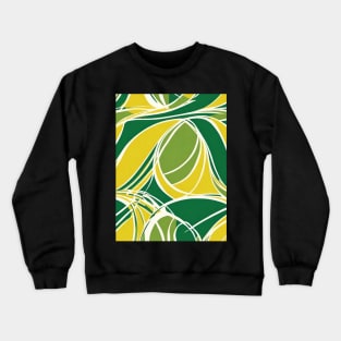 Modern Green Yellow Asymmetric Patterns And Very Expressive Abstractions Crewneck Sweatshirt